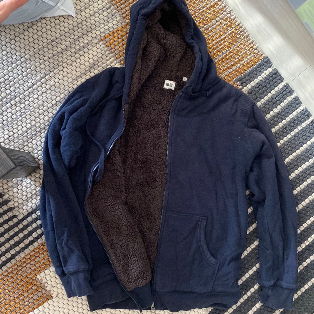 UNIQLO Corduroy Lined Zip Up Hoodie